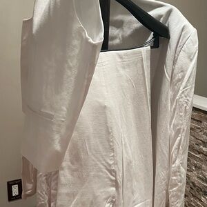 3 PIECE SET Elegant White Blazer, Vest and unhemmed pants